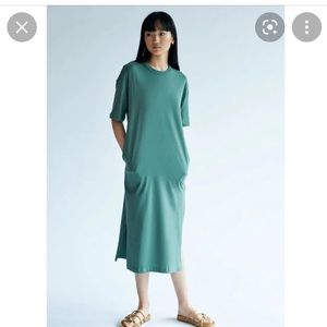 Kotn tee shirt dress in Eucalyptus sz L